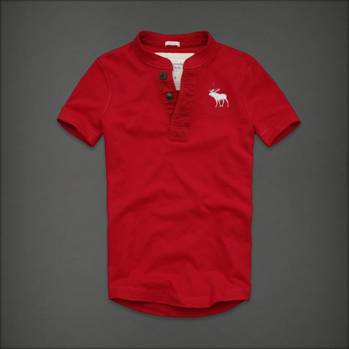 Abercrombie Fitch Hombres Ponte de pie de cuello Corto Remera AF5761